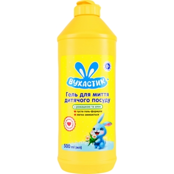 Гель для миття дитячого посуду Вухастик з алое та ромашкою, 500 мл - Pampik