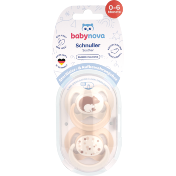 Пустышка плоская Baby-Nova с рисунком и кольцом, силикон, 2 шт. (3962315) - Pampik - 3