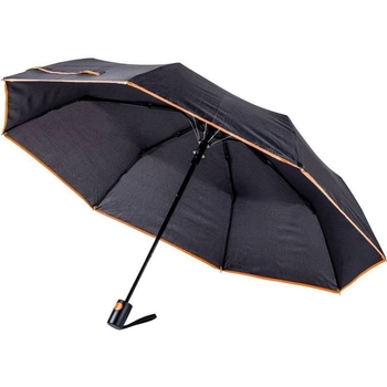 Парасоля складана Bergamo Sky чорна з помаранчевим (7040010) - Pampik