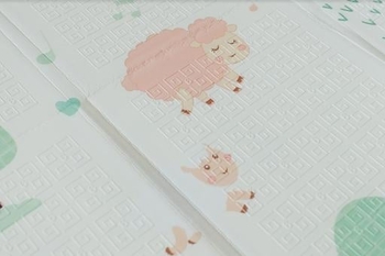 Уцінка. Дитячий двосторонній складаний килимок Poppet Тигреня в лісі та Молочна ферма 150х180 см (PP001-150) - Pampik - 4