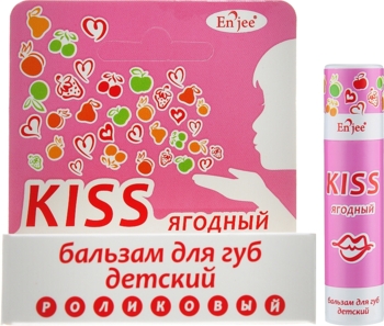 Бальзам для губ дитячий Enjee KISS Ягідний, роликовий, 6 мл - Pampik - 2