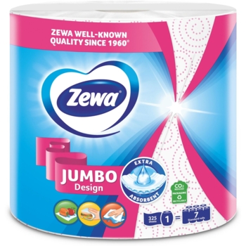 Кухонні рушники Zewa Jumbo Decor, 1 рулон, 325 листів (57138) - Pampik - 2