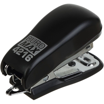 Степлер Buromax Мини пластиковый №24/6, 26/6, 10 листов черный (BM.4216-01) - Pampik