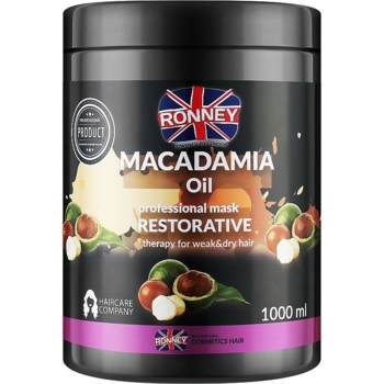 Маска для сухих и поврежденных волос Ronney Professional Macadamia Oil Restorative 1 л - Pampik