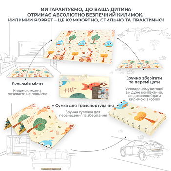 Дитячий килимок Poppet Екскурсія Лондон та Дорожній лабіринт двосторонній складний 200х150x1 см (PP026-150H) - Pampik - 4