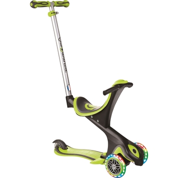 Самокат Globber Evo Comfort Lights 5 в 1, колеса с подсветкой, до 20/50 кг, 1+ лет, салатовый (459-106) - Pampik