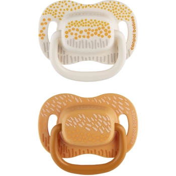 Силиконовая симметричная пустышка Canpol babies Mountains, 0-6 месяцев, 2 шт., желтый (34/930_yel) - Pampik