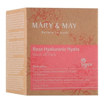 Зволожувальна глиняна маска Mary&May Rose Hyaluronic Hydra Wash off Pack 125 г (BT19972) - Pampik - 3