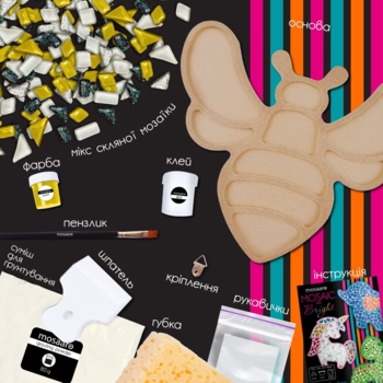 Набір для творчості Mosaaro Мозаїка скляна Бджілка (МА7001) - Pampik - 4