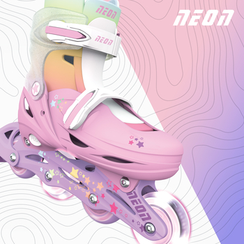 Роликові ковзани Neon Combo розмір 34-37 веселка (NC49R4) - Pampik - 9