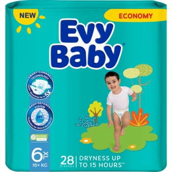 Підгузки Evy Baby XL 6 (16+ кг) 28 шт. - Pampik
