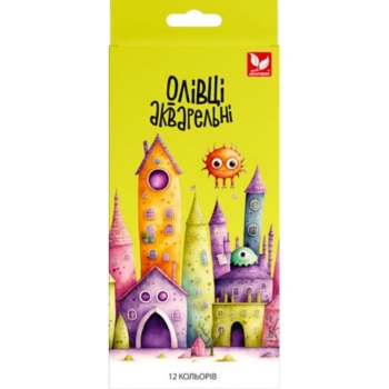 Олівці акварельні Школярик шестигранні з пензликом 12 шт. (134SH-12) - Pampik