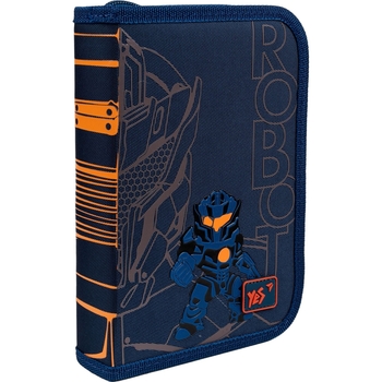 Пенал Yes Fighter HP-04 твердый одинарный с двумя клапанами синий (533591) - Pampik