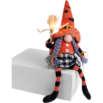 Мягкая игрушка Yes! Fun Хэллоуин Гном девочка 41 см LED метла (974481) - Pampik - 2