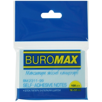 Блок бумаги для заметок Buromax Pastel с клейким слоем 76х51 мм 100 листов в ассортименте (BM.2311-99) - Pampik - 5