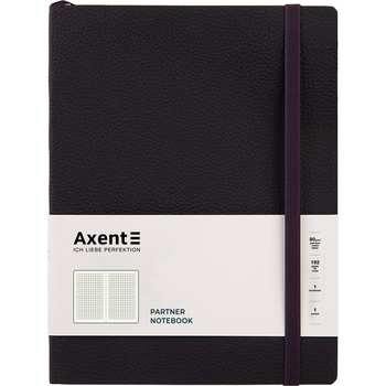 Книга записная Axent Partner Soft L клетка 190x250 мм 96 листов черная (8615-01-A) - Pampik