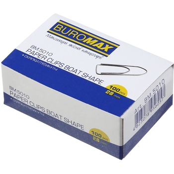 Скріпки нікельовані Buromax 28 мм 100 шт. (BM.5010) - Pampik