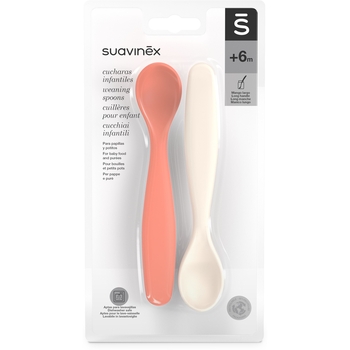 Набір ложок Suavinex Go natural 2 шт., червоно-бежевий (308049) - Pampik - 3