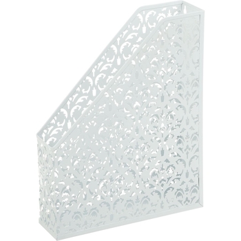 Лоток для бумаги Buromax Barocco металлический вертикальный 31.8х24.8х7.5 см белый (BM.6262-12) - Pampik