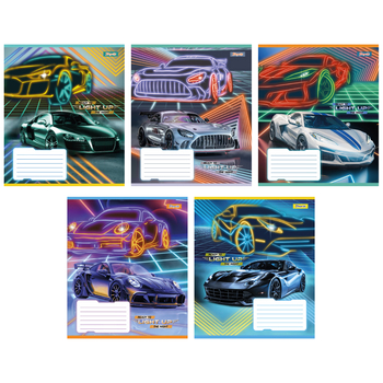 Набір зошитів 1 Вересня Lights up А5 в клітинку 36 аркушів 15 шт. (767054) - Pampik