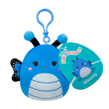 М'яка іграшка-брелок Squishmallows Метелик Вейверлі на кліпсі, 9 см (SQCP00220) - Pampik - 7