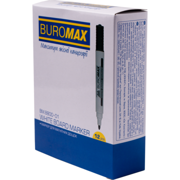 Маркер Buromax для магнітних сухостираючих дошок чорний (BM.8800-01) - Pampik - 3