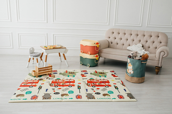 Дитячий килимок Poppet Екскурсія Лондон та Дорожній лабіринт двосторонній складний 200х150x1 см (PP026-150H) - Pampik - 8