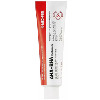 Крем-пілінг для обличчя Medi-Peel AHA BHA 28 Days Hyal Cream відновлювальний з кислотами та пептидами 30 мл - Pampik