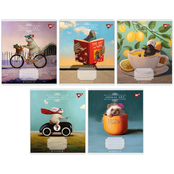 Набір зошитів Yes Animal art А5 в лінійку 36 аркушів 15 шт. (767081) - Pampik