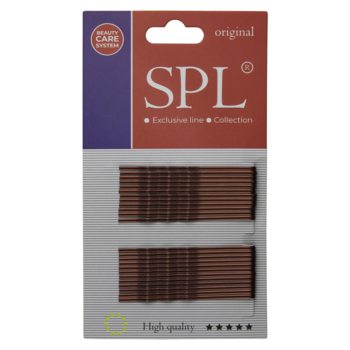 Набір фрезерних невидимок для волосся SPL, 6 см, 24 шт., коричневий (3021-0060) - Pampik