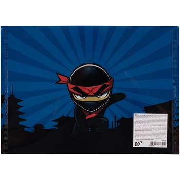 Папка-конверт Yes Ninja B5, на кнопке (492228) - Pampik - 2