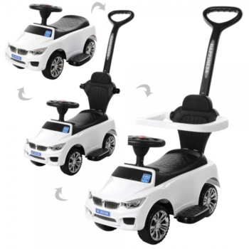 Машинка-каталка зі штовхачем Bambi M 3503B-1 біла - Pampik