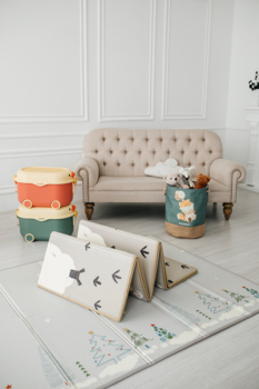 Детский двусторонний складной коврик Poppet Зимняя ночь и Птица мира, 200х150x1 см (PP024-150H) - Pampik - 10