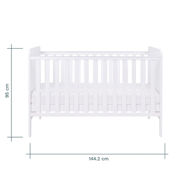 Кроватка Tutti Bambini Rio с пеленатором и матрасом Deluxe Eco Fibre 140 х 70 см белая (211030/1111.01) - Pampik - 3