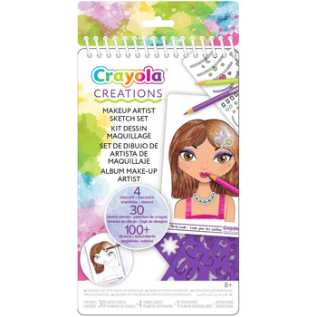 Набір для творчості Crayola Creations Юний візажист з наліпками та трафаретами 30 сторінок (04-1055) - Pampik