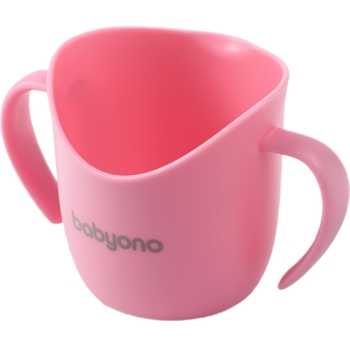 Тренировочная чашка BabyOno с ручками, розовая, 120 мл (1463/04) - Pampik