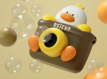 Генератор мильних бульбашок Beiens Фотоапарат Каченя, коричневий (906D) - Pampik - 3