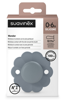 Пустушка фізіологічна Suavinex Wonder, силіконова, 0-6 місяців, блакитний (308380) - Pampik - 3