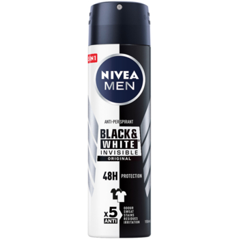 Антиперспірант Nivea Men Чорне та Біле Невидимий Original, спрей, 150 мл - Pampik