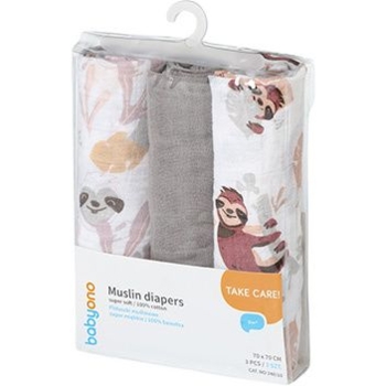 Пелюшки муслінові бавовняні BabyOno, сірі, 70х70 см, 3 шт. (348/10) - Pampik - 4