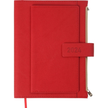 Ежедневник датированный Buromax Enigma 2024 A5 красный (BM.2113-05) - Pampik