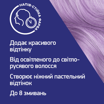 Тимчасова фарба для волосся Schwarzkopf Live Pretty Pastels P120 Lilac Crush - Pampik - 5