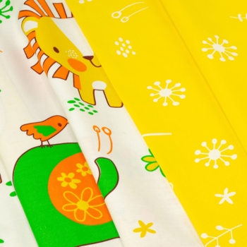 Комплект постільної білизни дитячий Home Line Мадагаскар бязь жовто-зелений (163009) - Pampik - 2