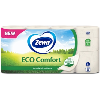 Туалетная бумага Zewa Eco Comfort трехслойная, 8 рулонов - Pampik - 2