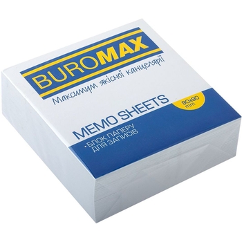 Блок бумаги для заметок Buromax Jobmax проклеен 90х90х30 мм белый (BM.2208) - Pampik