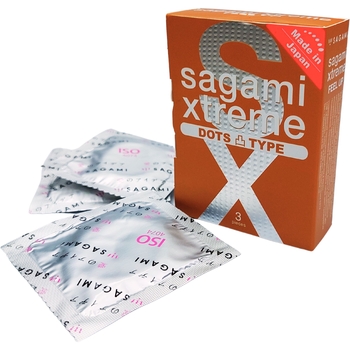 Презервативи Sagami Xtreme Dots Type екстрим 3 шт. (4974234101016) - Pampik