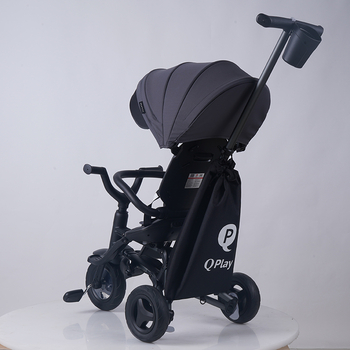 Велосипед складаний триколісний дитячий Qplay Nova+ Rubber Ultimate Black (S700-13Nova+UltimateBlack) - Pampik - 12