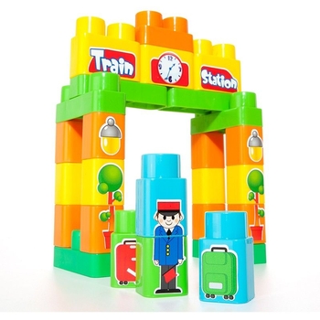 Іграшковий набір Molto з блоків Потяг 70 деталей (8410963164701) - Pampik - 3