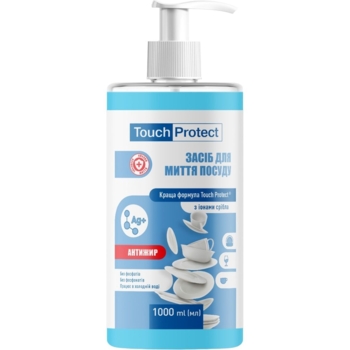 Средство для мытья посуды Touch Protect Антижир с ионами серебра 1 л - Pampik