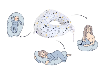 Подушка LightHouse Baby Mini Stars для беременных и кормления, 80x65 см (608277) - Pampik - 3